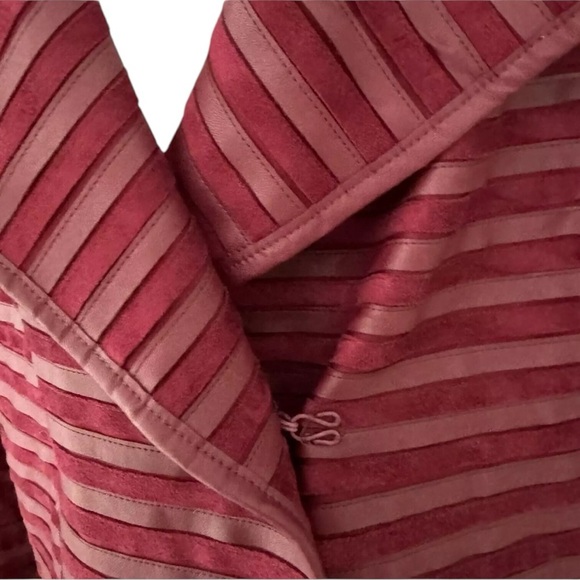 The Limited Wonen Faux Suede Pieced Open Moto Jacket Oxblood Red 2X - Picture 11 of 16